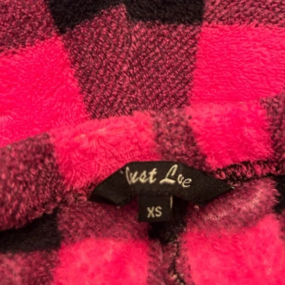 Just Love Women's Pink and Black Checkered Pajama Pants - Picture 2 of 4